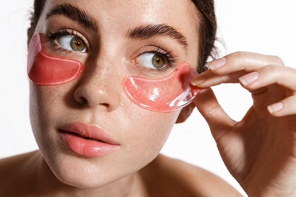 woman with under eye patches