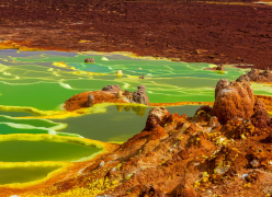 sulfur volcanic pit